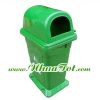 Thùng rác 95 lít, nắp hở, có đế, màu xanh