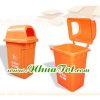 Thùng rác 95 lít, nắp hở, màu cam