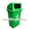 Thùng rác 95 lít, nắp hở, màu xanh