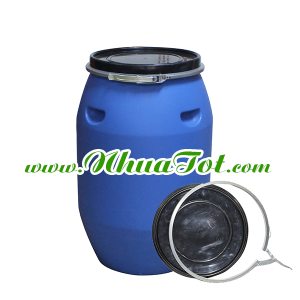 Thùng Phuy Nhựa 120 Lít, Đai Sắt
