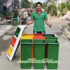 Thùng rác 3 ngăn phân loại rác