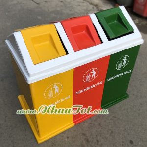 Thùng rác 3 ngăn phân loại rác