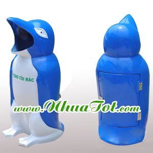 Thùng rác hình chim cánh cụt