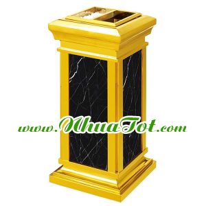 Thùng rác đá hoa cương, có đế, cửa trên