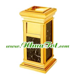Thùng rác đá hoa cương, có đế, cửa trước