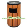 Thùng rác tròn ngoài trời giả gỗ