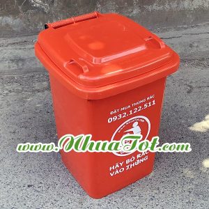 Thùng rác 60 lít màu cam