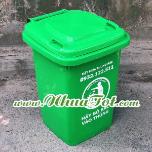 Thùng rác 60 lít màu xanh lá
