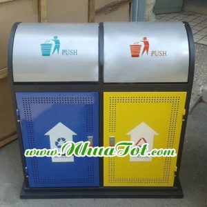 Thuùng rác phân loại 2 ngăn